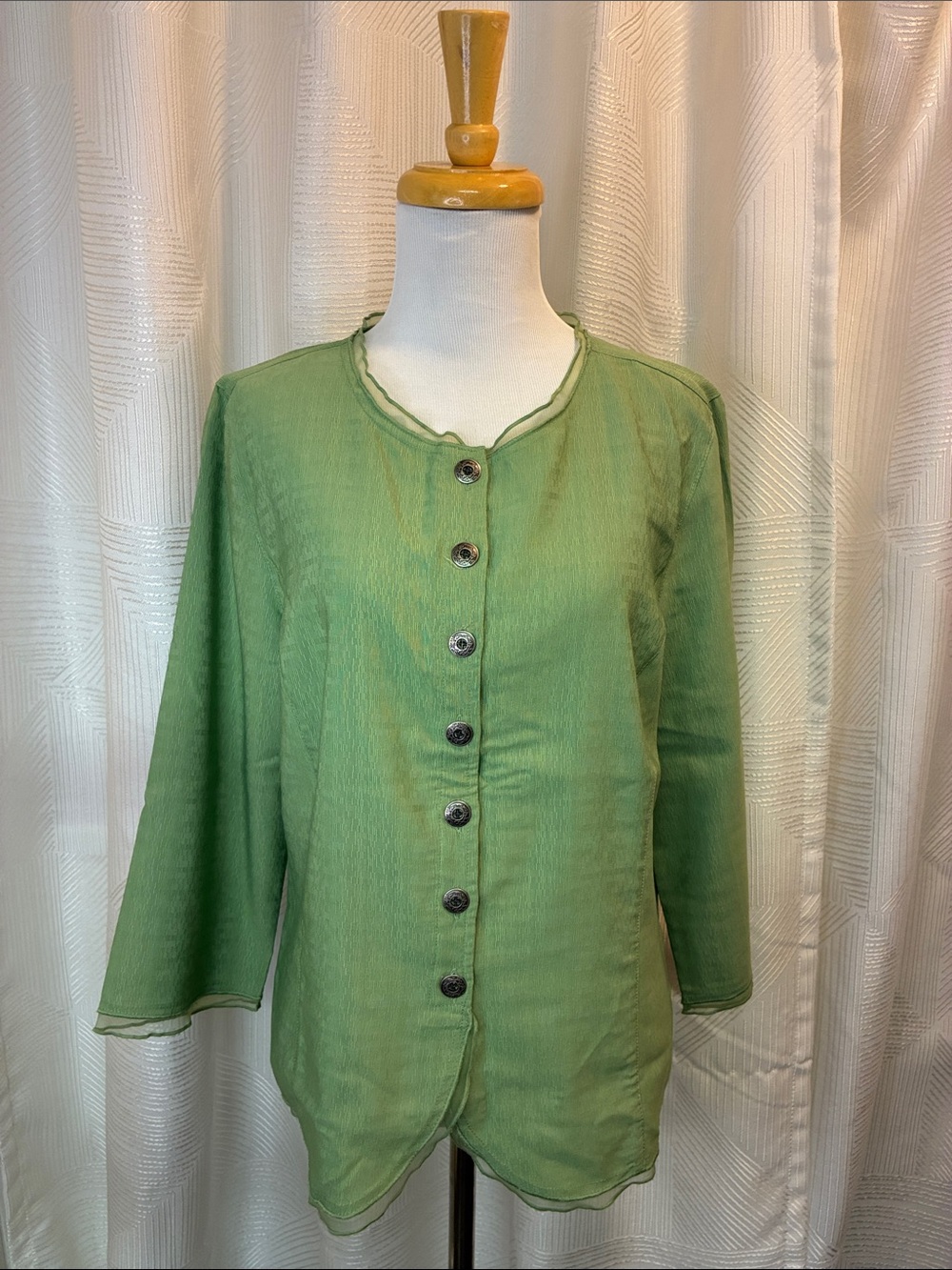 Christopher & Banks Light Green Button-Front  Jacket
